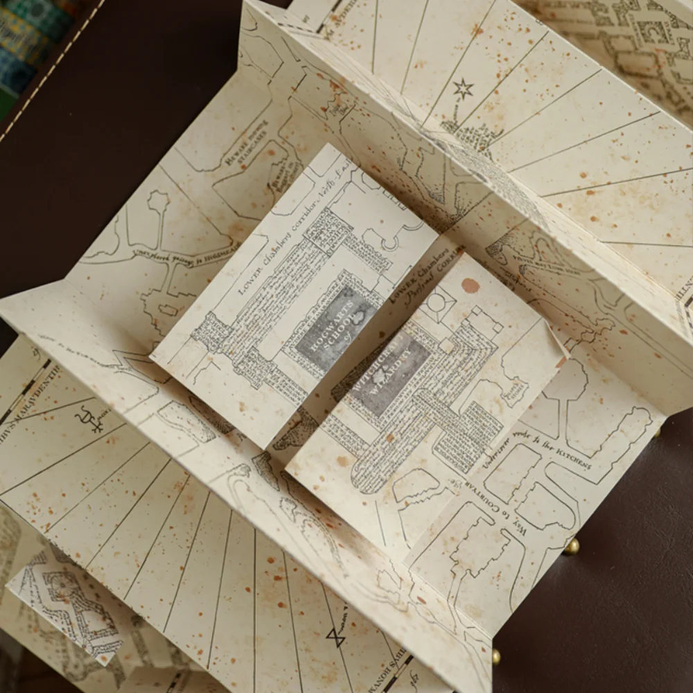 Harry Potter Map Magic Academy Hogwarts Theme HD Full Version Expandable Stereoscopic Magic Treasure Hunt Map Birthdays Gifts - Imagem 3