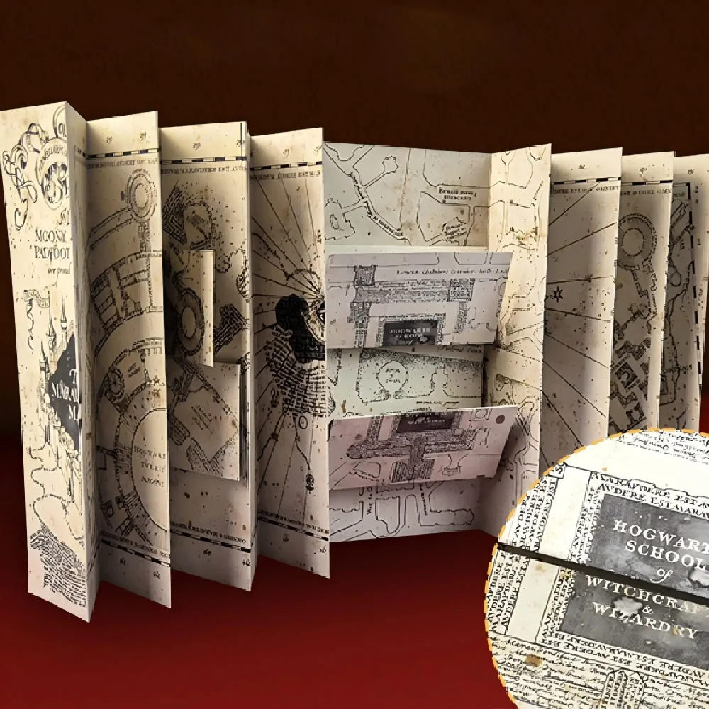 Harry Potter Map Magic Academy Hogwarts Theme HD Full Version Expandable Stereoscopic Magic Treasure Hunt Map Birthdays Gifts - Imagem 4