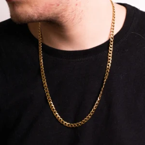 Corrente Masculina Grumet Aço Inoxidável Dourada Não Escurece