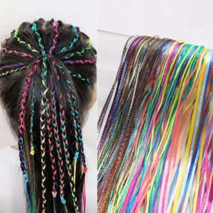 Fita de Cetim Brilhante para Trança de Cabelo