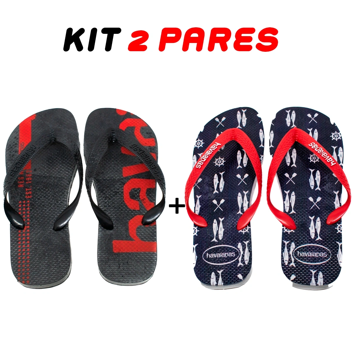 Kit 2 Chinelos Masculino Havaianas Variados - Imagem 6