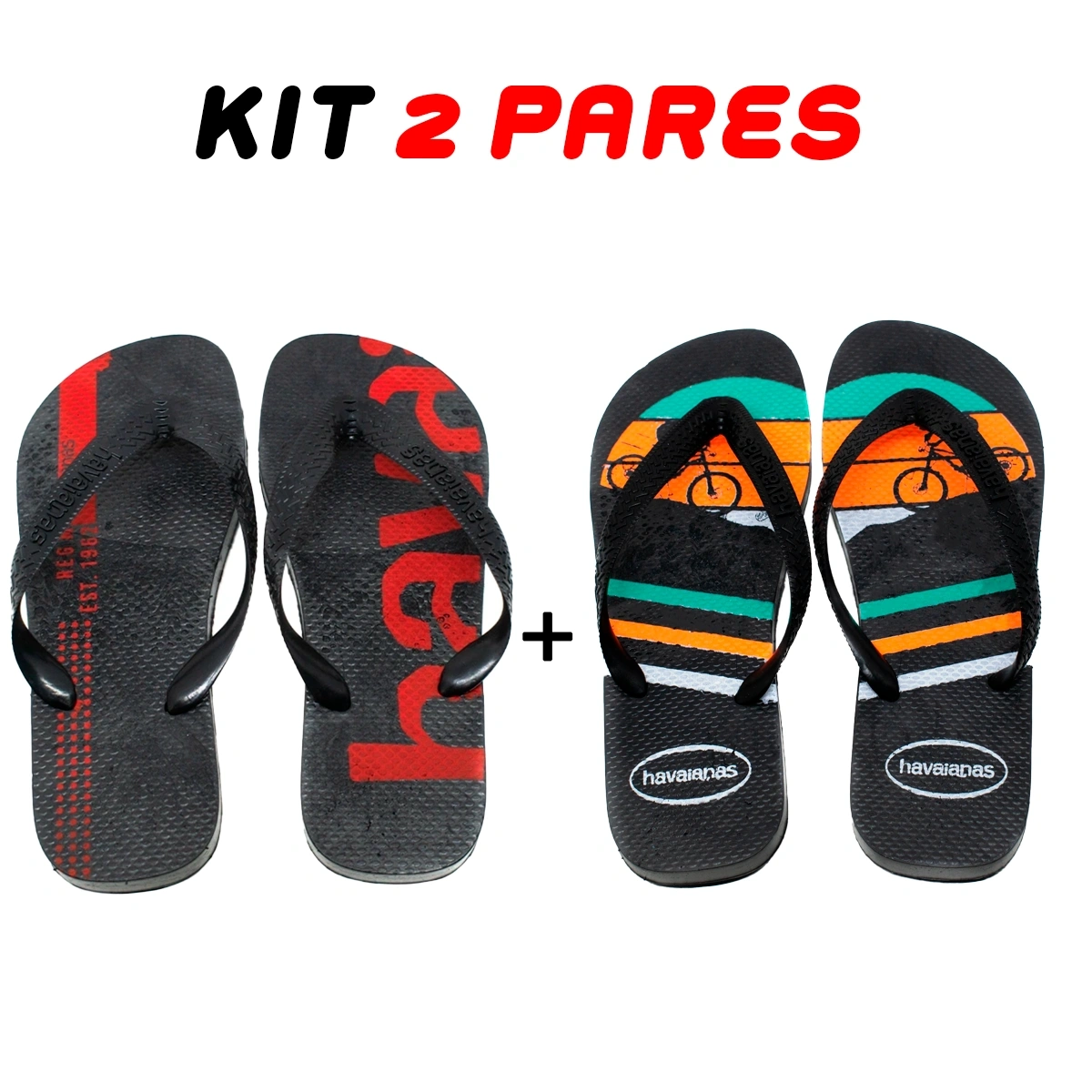 Kit 2 Chinelos Masculino Havaianas Variados - Imagem 3