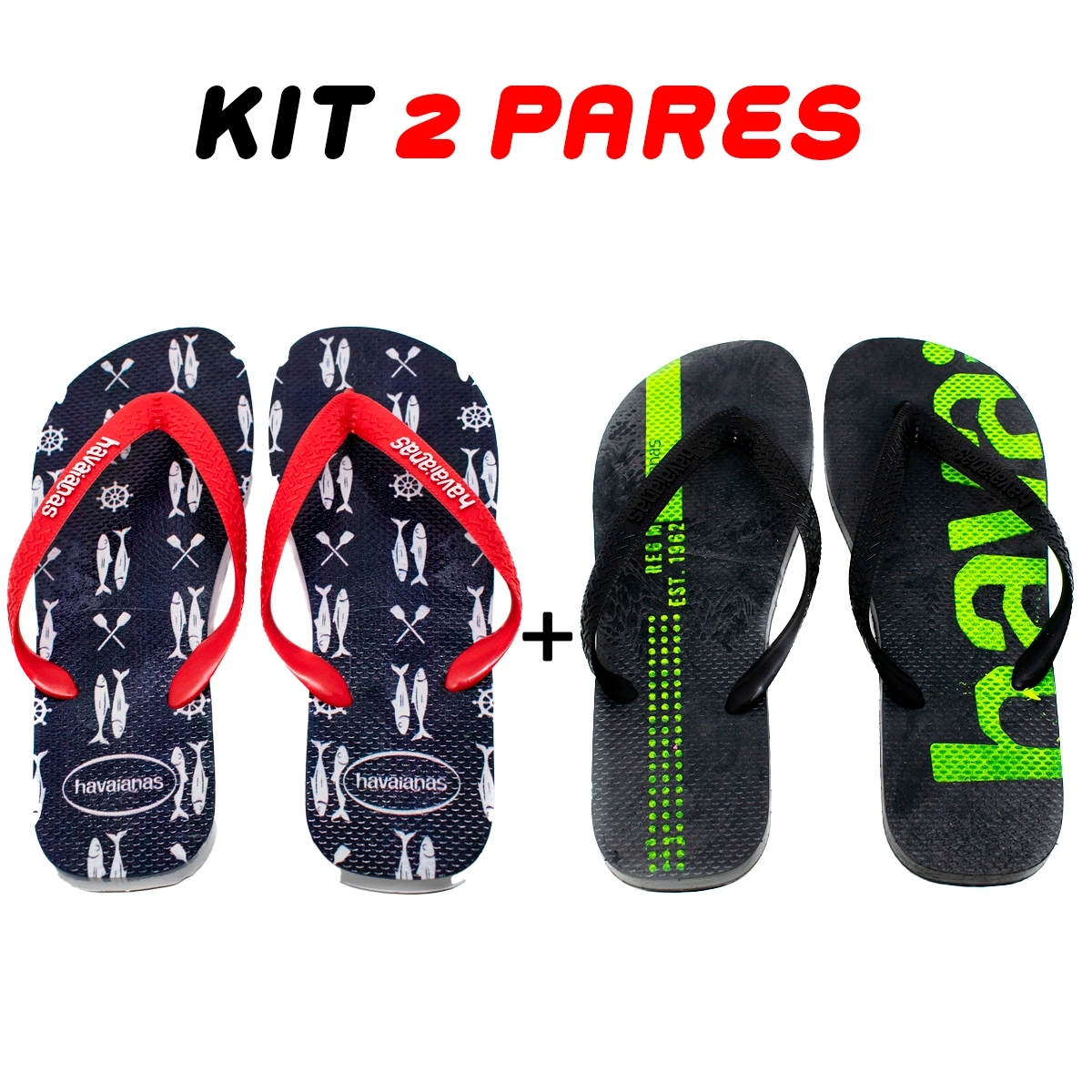 Kit 2 Chinelos Masculino Havaianas Variados - Imagem 4