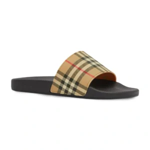 Chinelo Masculino Slide Burberry Xadrez Vintage