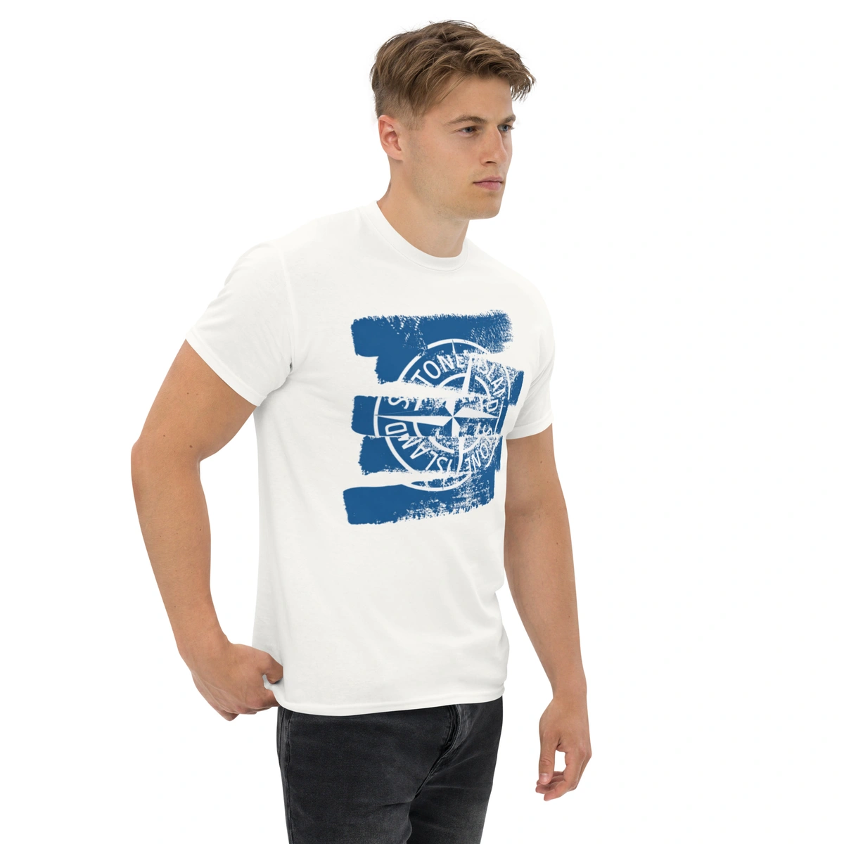 Camiseta Masculina Stone Island Blue Splash - Imagem 6