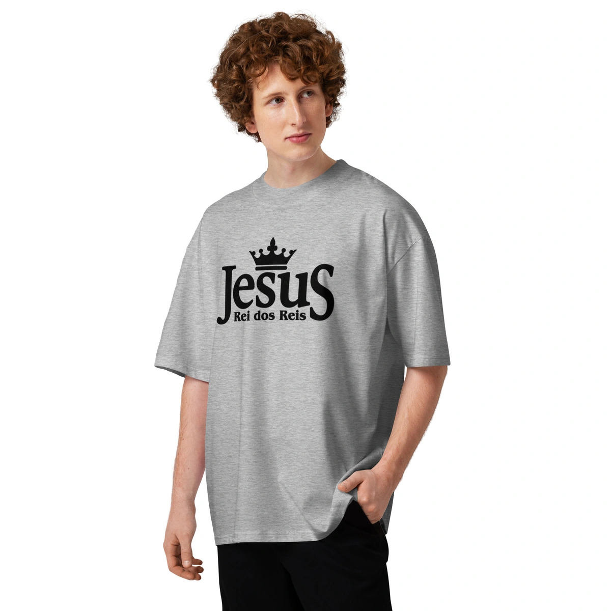 Camiseta Masculina Oversized Jesus Rei dos Reis - Imagem 23