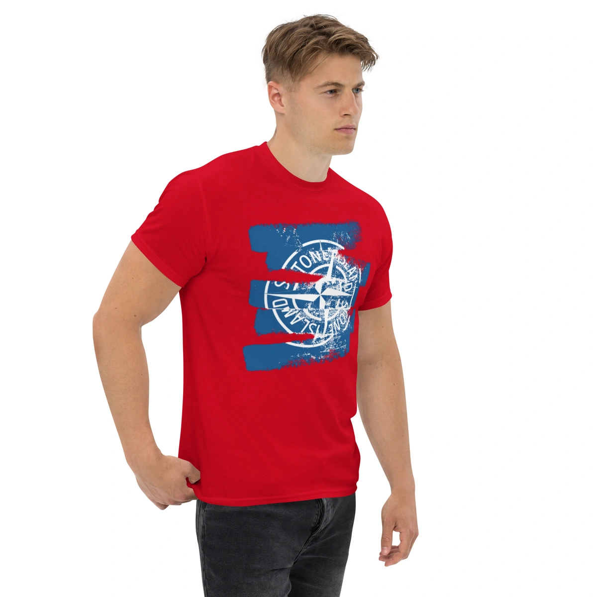 Camiseta Masculina Stone Island Blue Splash - Imagem 24