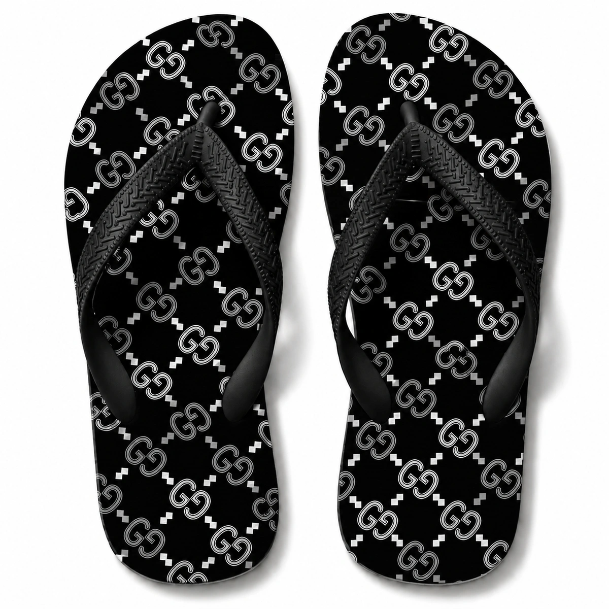 Chinelo Feminino Gucci Black White - Imagem 4