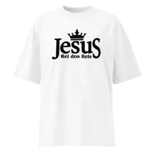 Camiseta Masculina Oversized Jesus Rei dos Reis