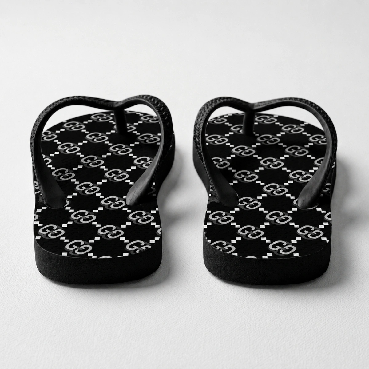 Chinelo Feminino Gucci Black White - Imagem 5