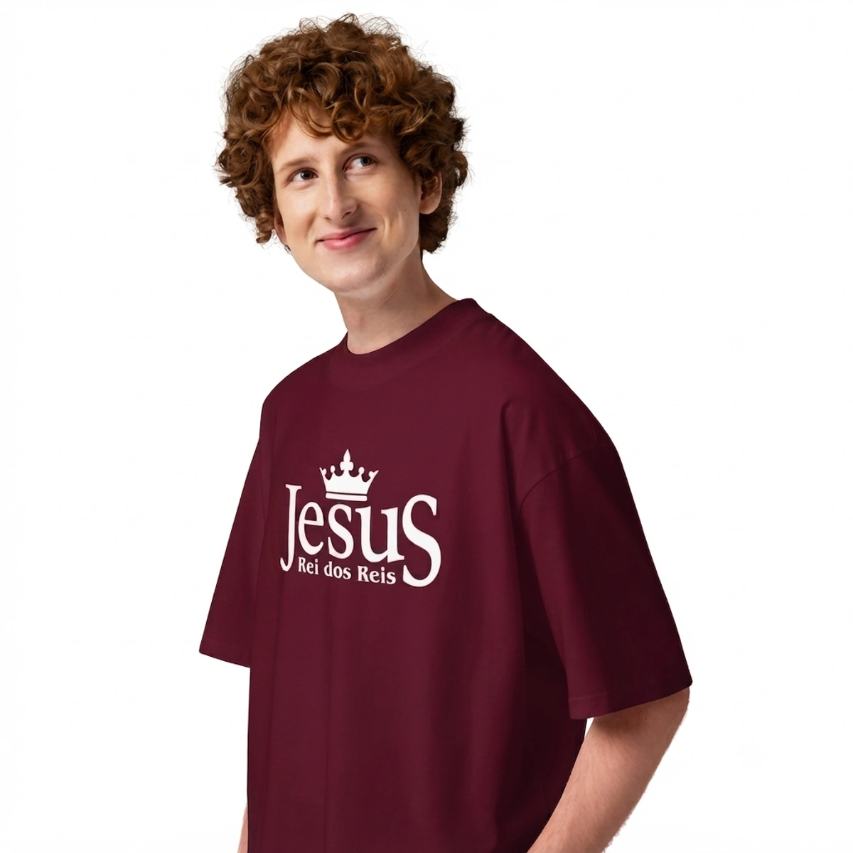Camiseta Masculina Oversized Jesus Rei dos Reis - Imagem 20
