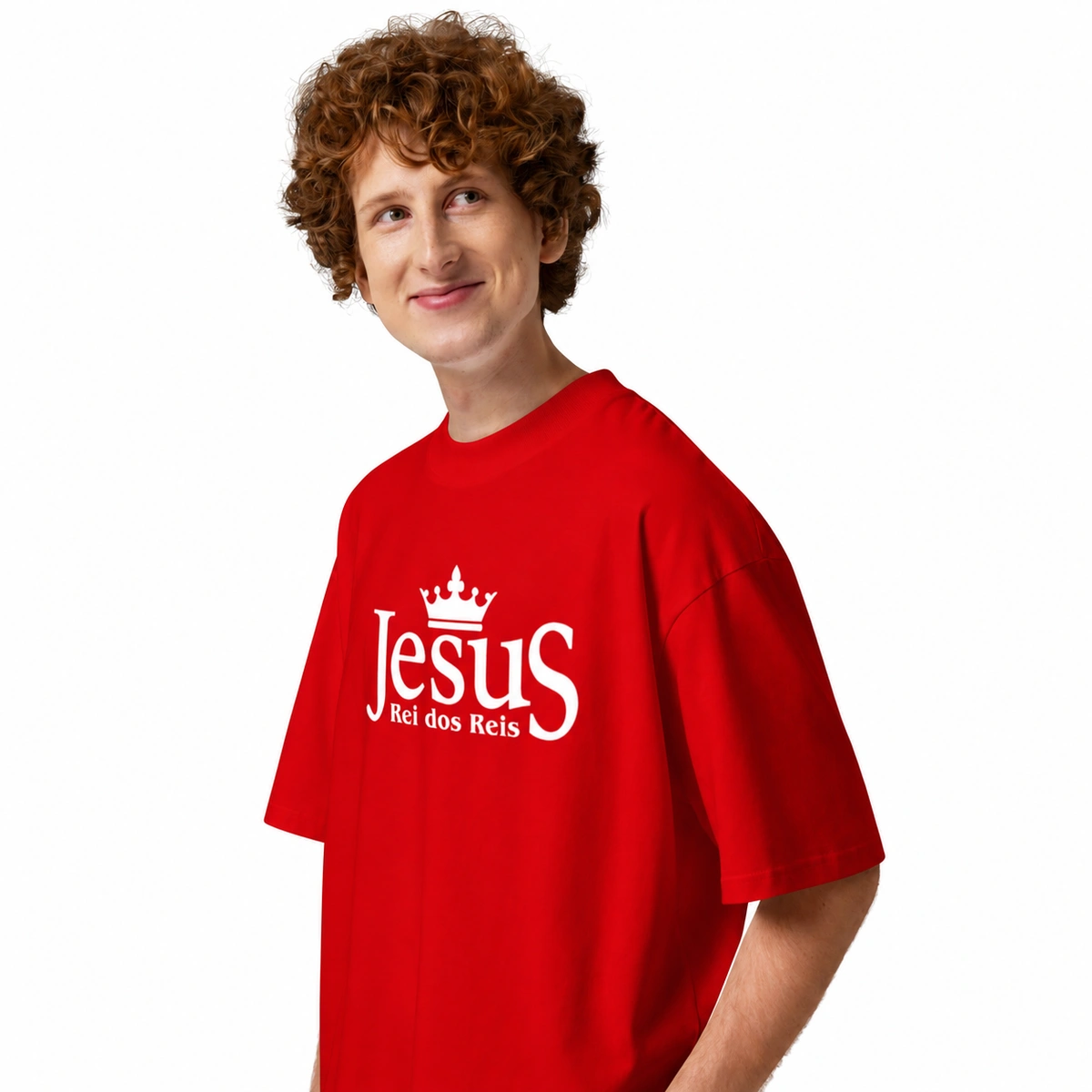 Camiseta Masculina Oversized Jesus Rei dos Reis - Imagem 10