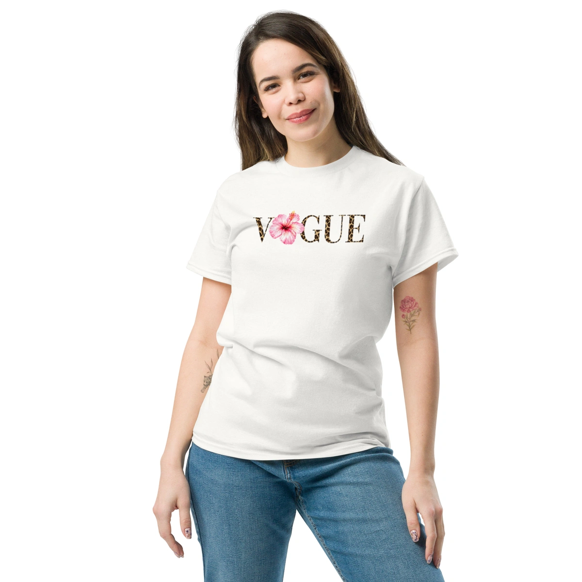 Camisa Feminina Baby Look Vogue Tropical - Imagem 3
