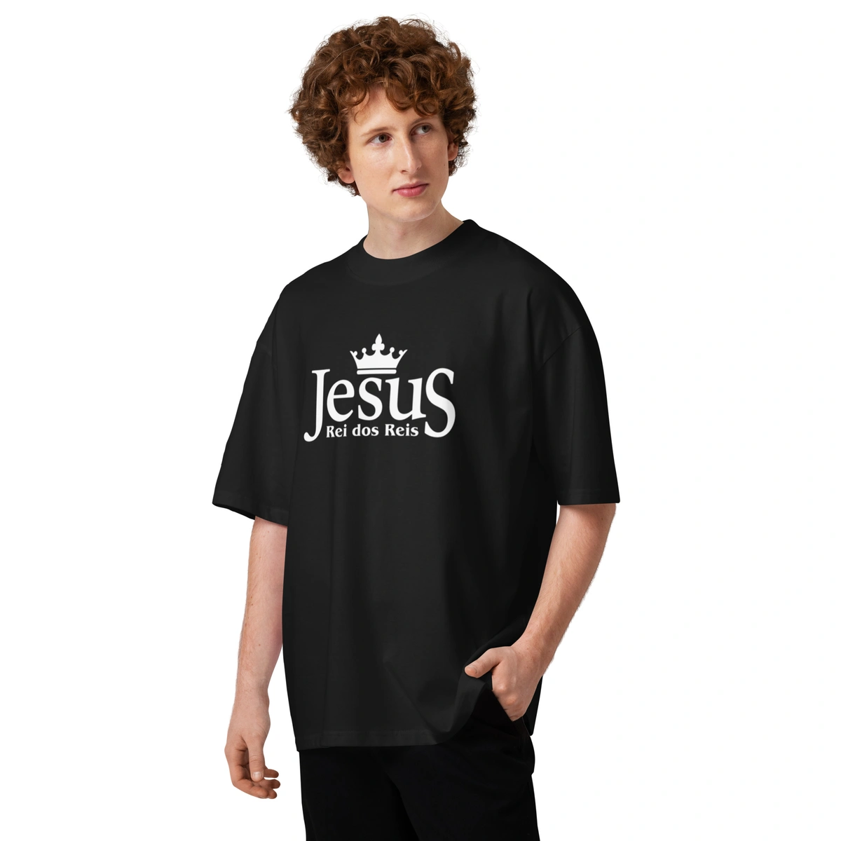 Camiseta Masculina Oversized Jesus Rei dos Reis - Imagem 28