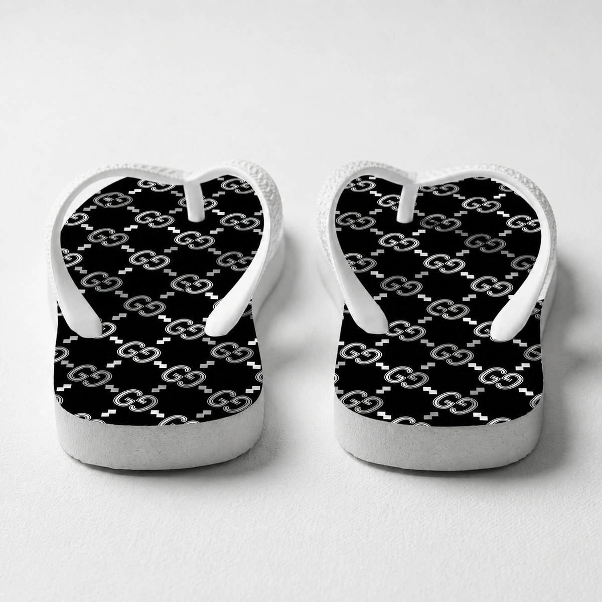 Chinelo Feminino Gucci Black White - Imagem 2