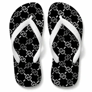Chinelo Feminino Gucci Black White