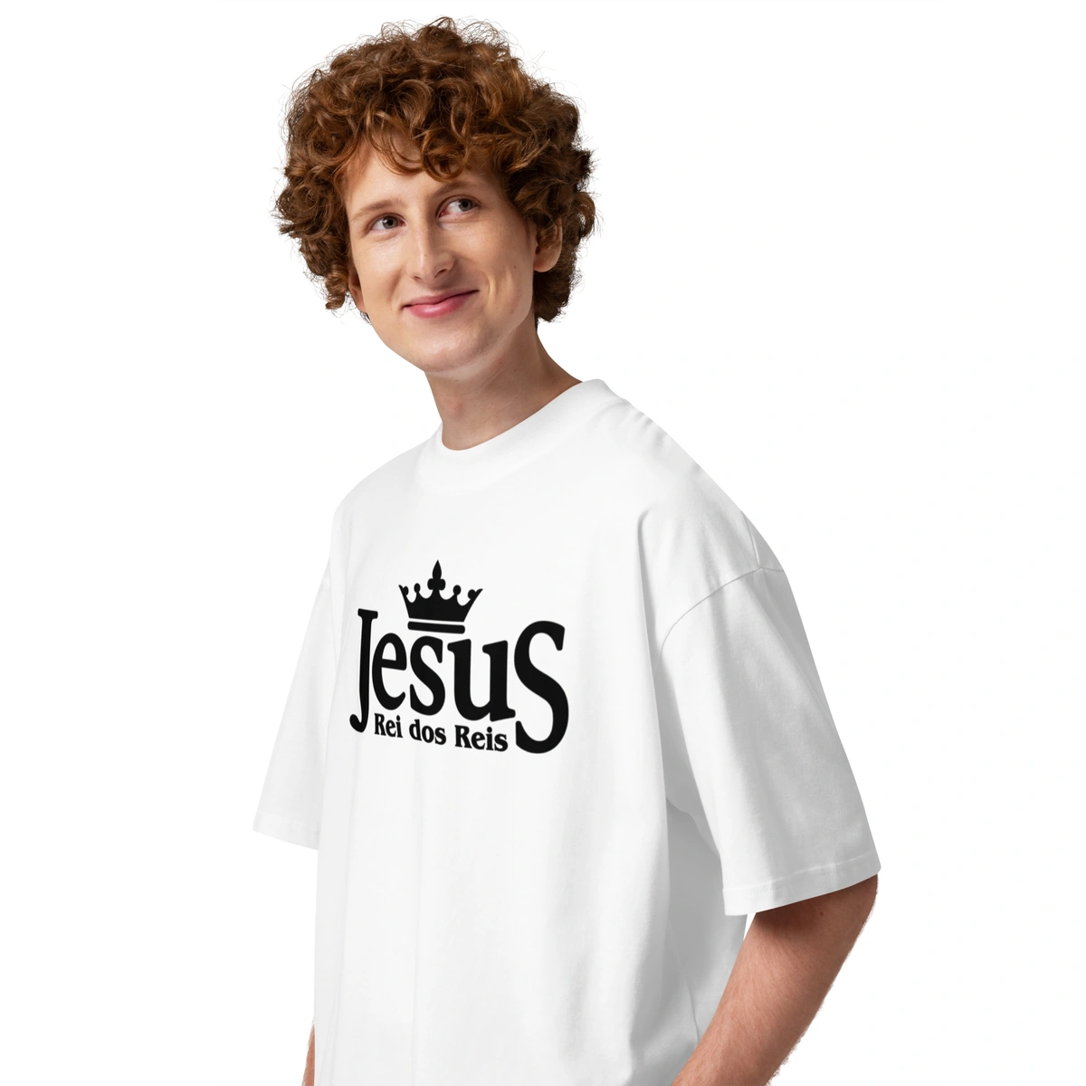 Camiseta Masculina Oversized Jesus Rei dos Reis - Imagem 5