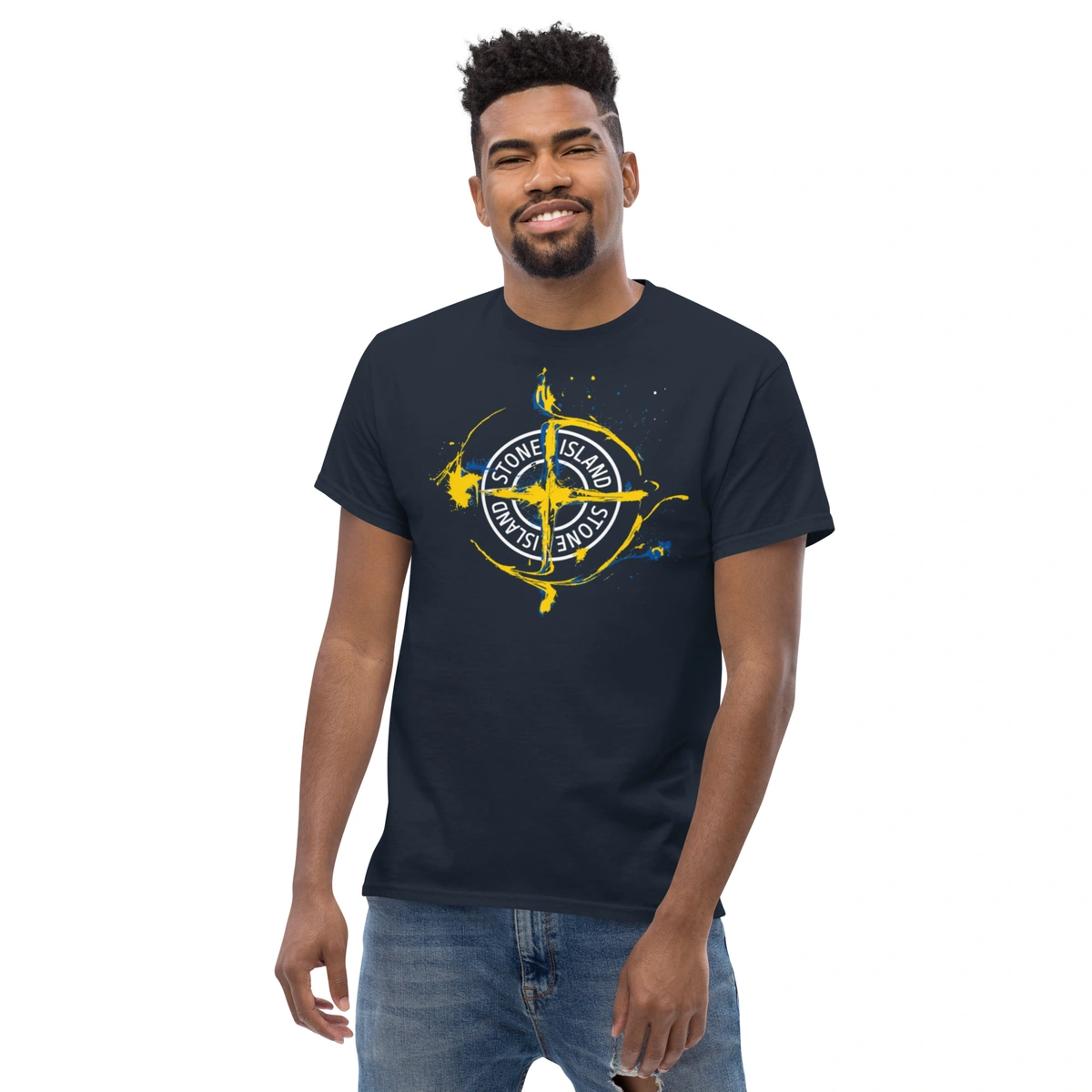 Camiseta Masculina Stone Island Blue & Gold - Imagem 21